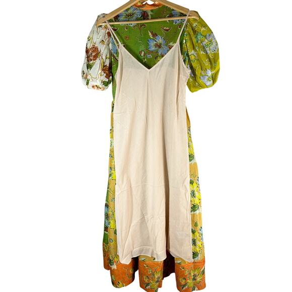 ALEMAIS Hotel Lamu Spliced Floral Shirt Midi Dress Size US 6 AU 10 - Picture 5 of 14